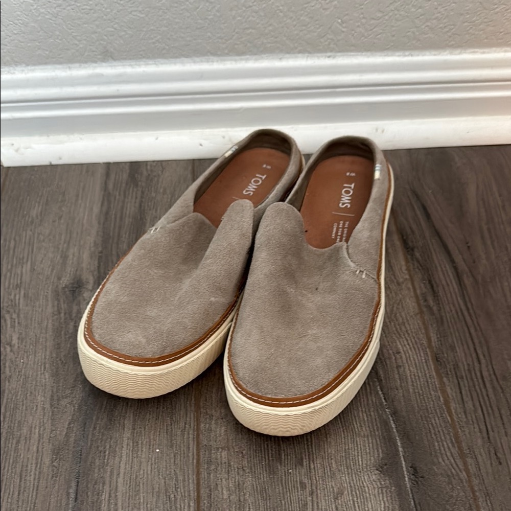 TOMS Women's Tan Suede Slip-On Shoes